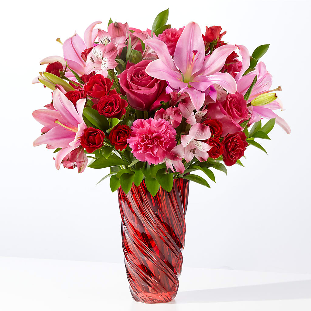 In Love Bouquet with Luxe Swirl Vase – DIGIORGIO'S FLORIST, Charleroi PA
