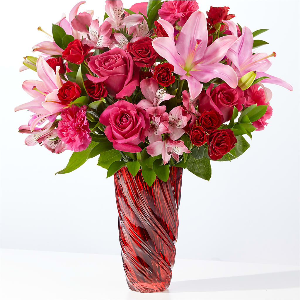 In Love Bouquet with Luxe Swirl Vase – DIGIORGIO'S FLORIST, Charleroi PA