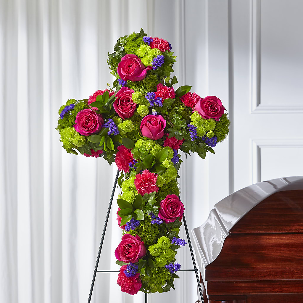 Tribute Rose Floral Cross – DIGIORGIO'S FLORIST, Charleroi PA