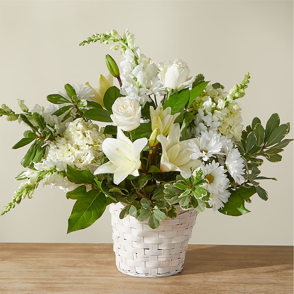 Ivory Elegance Floral Basket – DIGIORGIO'S FLORIST, Charleroi PA