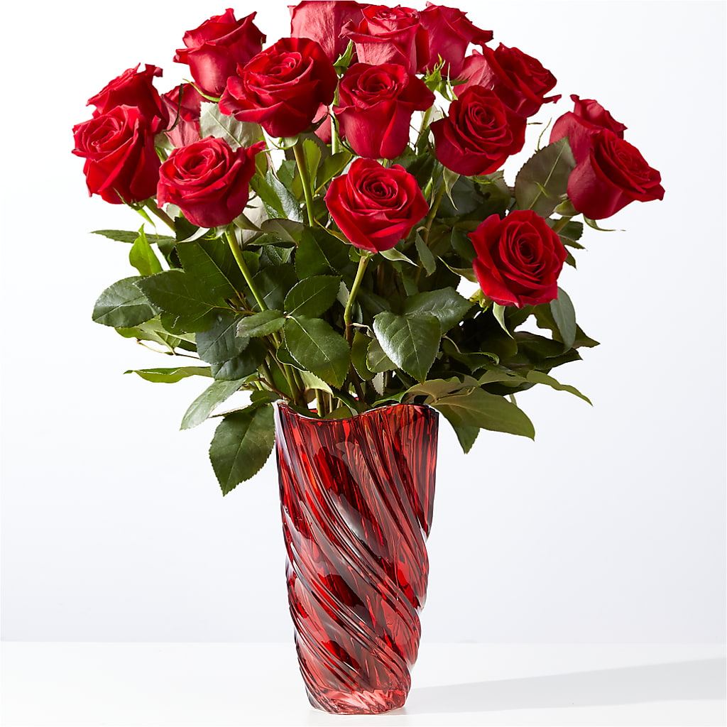 Classic Love Red Rose Bouquet with Luxe Swirl Vase – DIGIORGIO'S FLORIST, Charleroi PA
