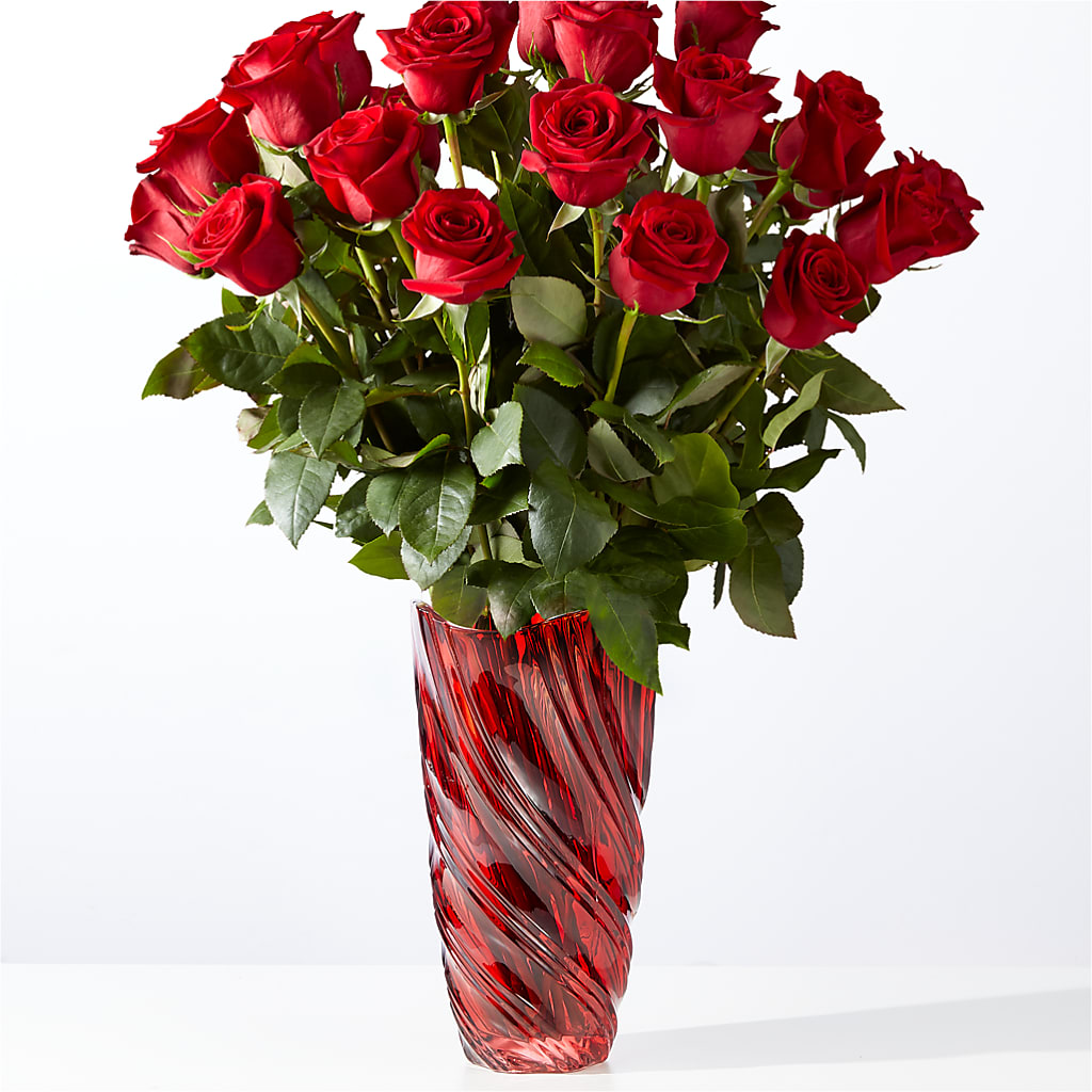 Classic Love Red Rose Bouquet with Luxe Swirl Vase – DIGIORGIO'S FLORIST, Charleroi PA