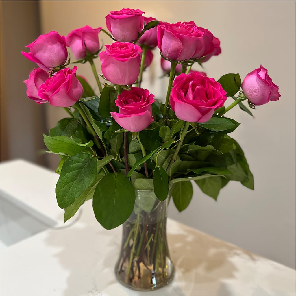 Long Stem Pink Rose Bouquet – DIGIORGIO'S FLORIST, Charleroi PA