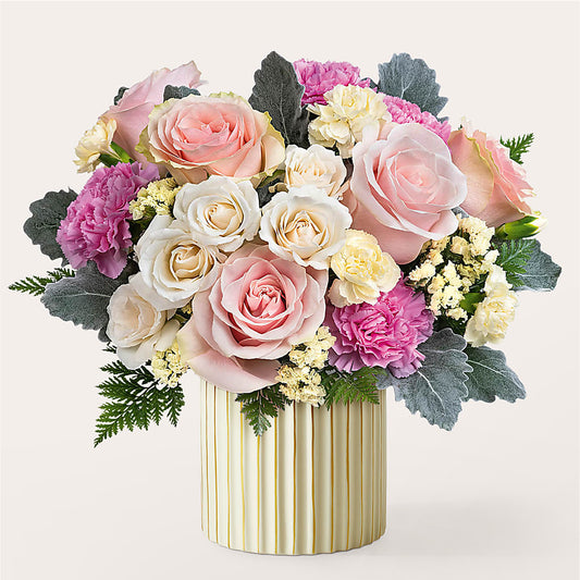 Blissful Moments Bouquet with Ivory Vase – DIGIORGIO'S FLORIST, Charleroi PA