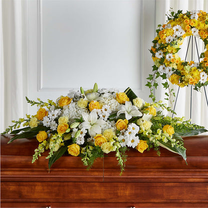 Golden Harmony Casket Spray – DIGIORGIO'S FLORIST, Charleroi PA