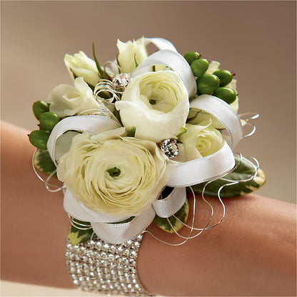 White Wedding Corsage – DIGIORGIO'S FLORIST, Charleroi PA